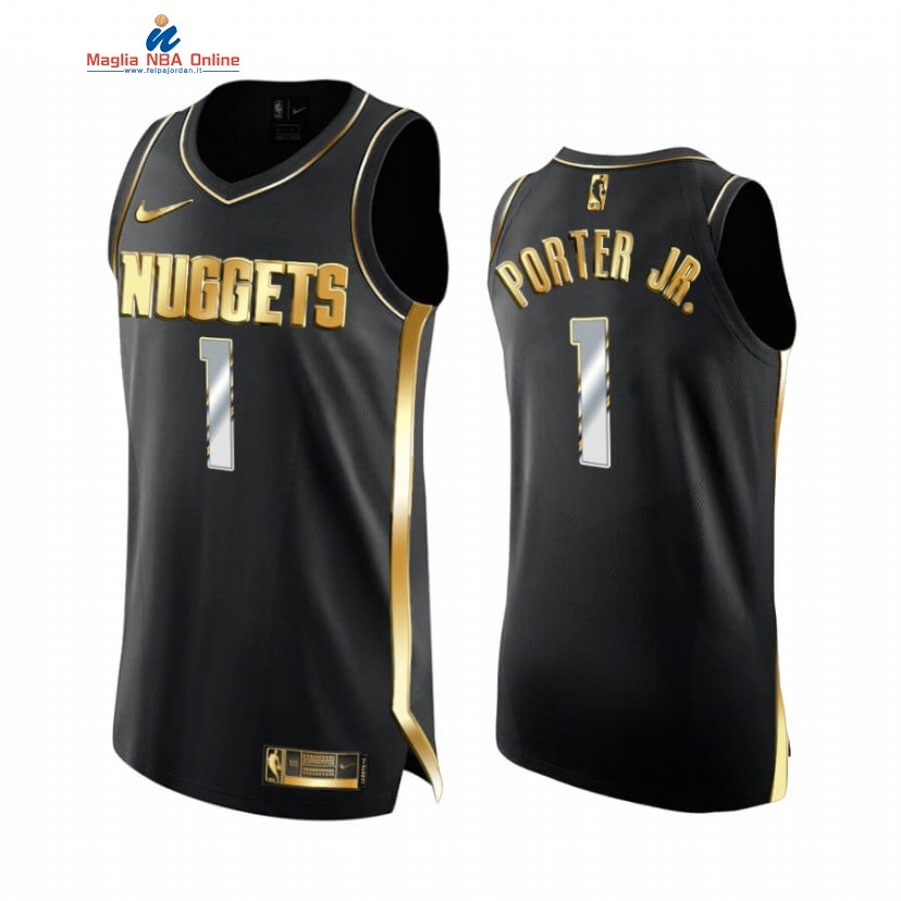 Maglia NBA Nike Denver Nuggets #1 Michael Porter Jr. Nero Oro 2020-21 Acquista