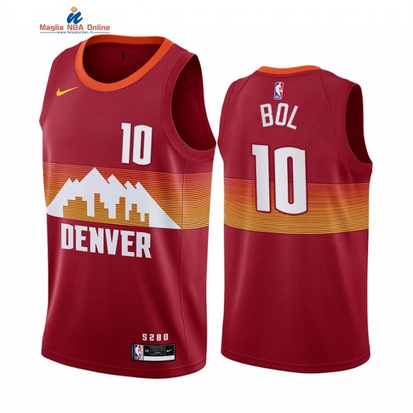 Maglia NBA Nike Denver Nuggets #10 Bol Bol Arancia Città Acquista