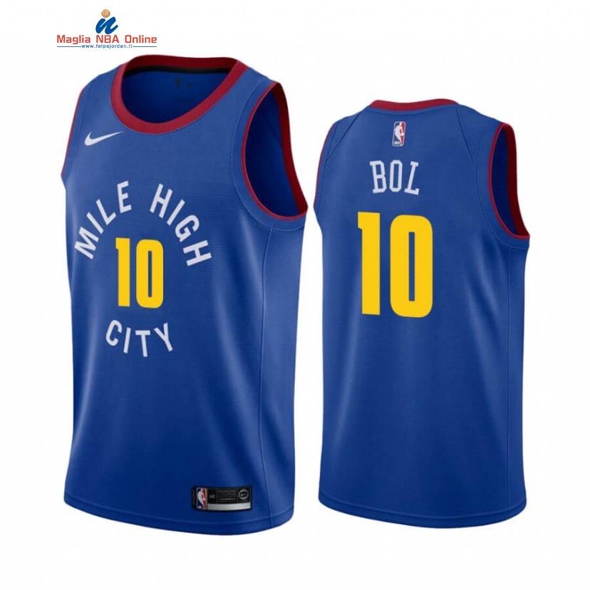 Maglia NBA Nike Denver Nuggets #10 Bol Bol Blu Statement 2020-21 Acquista