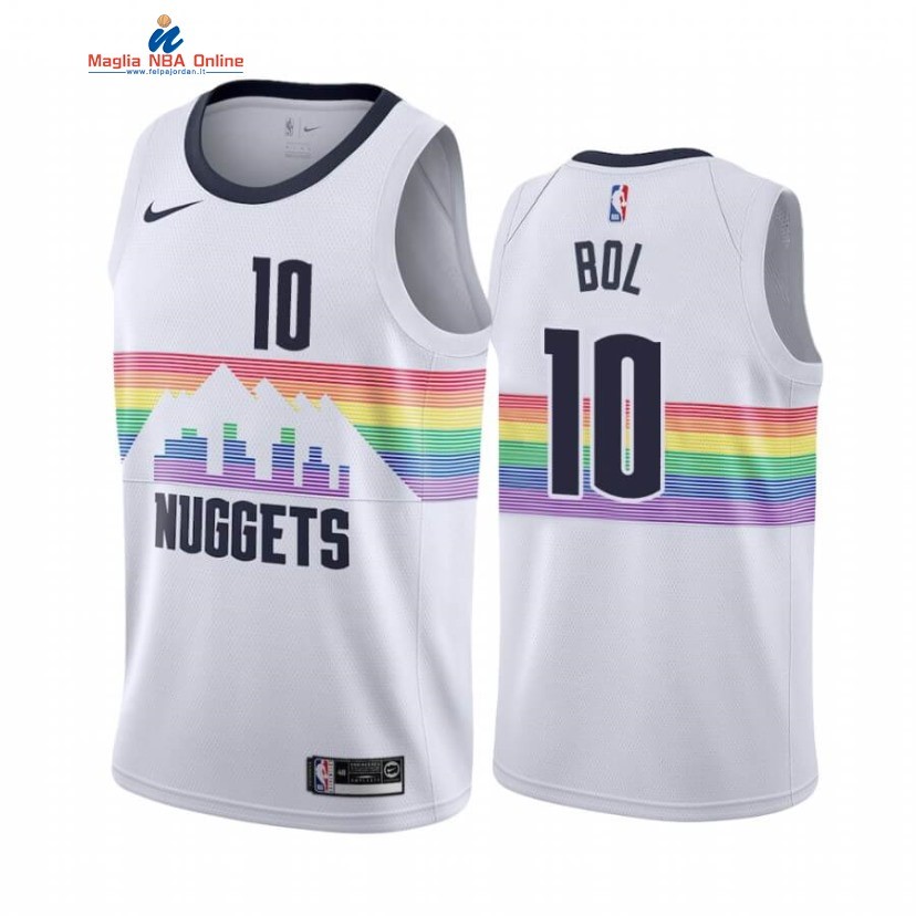 Maglia NBA Nike Denver Nuggets #10 Bol Bol Nike Bianco Città 2020 Acquista