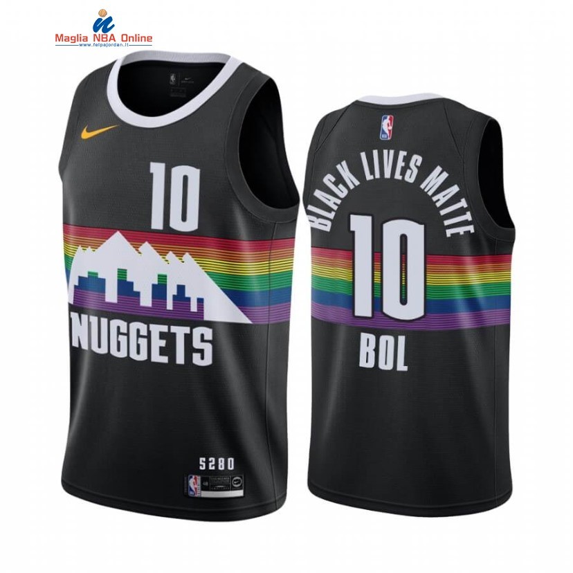 Maglia NBA Nike Denver Nuggets #10 Bol Bol Nike Nero Città 2020 Acquista