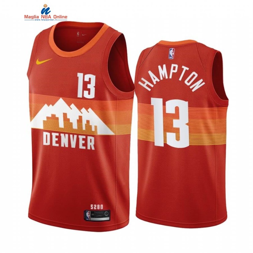 Maglia NBA Nike Denver Nuggets #13 RJ Hampton Arancia Città 2020-21 Acquista