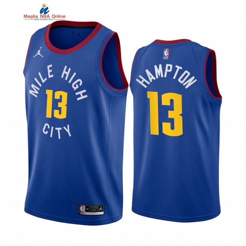 Maglia NBA Nike Denver Nuggets #13 RJ Hampton Blu Statement 2020-21 Acquista