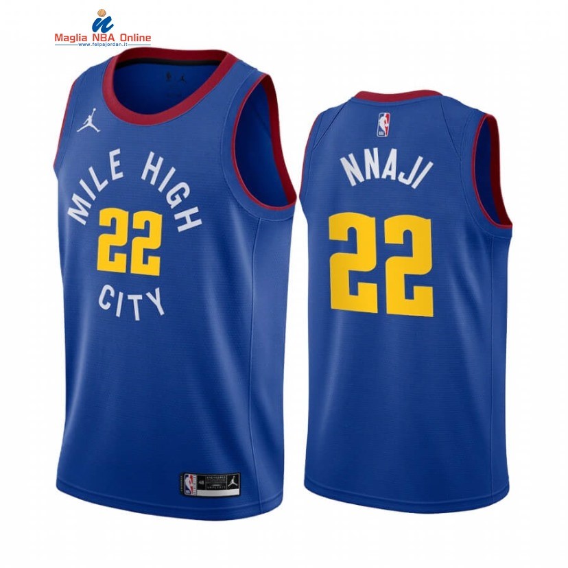 Maglia NBA Nike Denver Nuggets #22 Zeke Nnaji Blu Statement 2020-21 Acquista