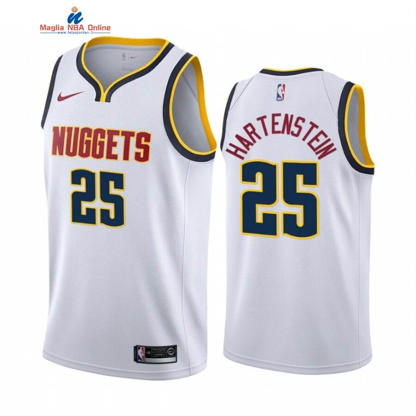 Maglia NBA Nike Denver Nuggets #25 Isaiah Hartenstein Bianco Association 2020-21 Acquista