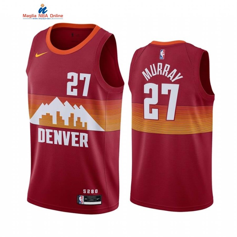 Maglia NBA Nike Denver Nuggets #27 Jamal Murray Arancia Città 2020-21 Acquista