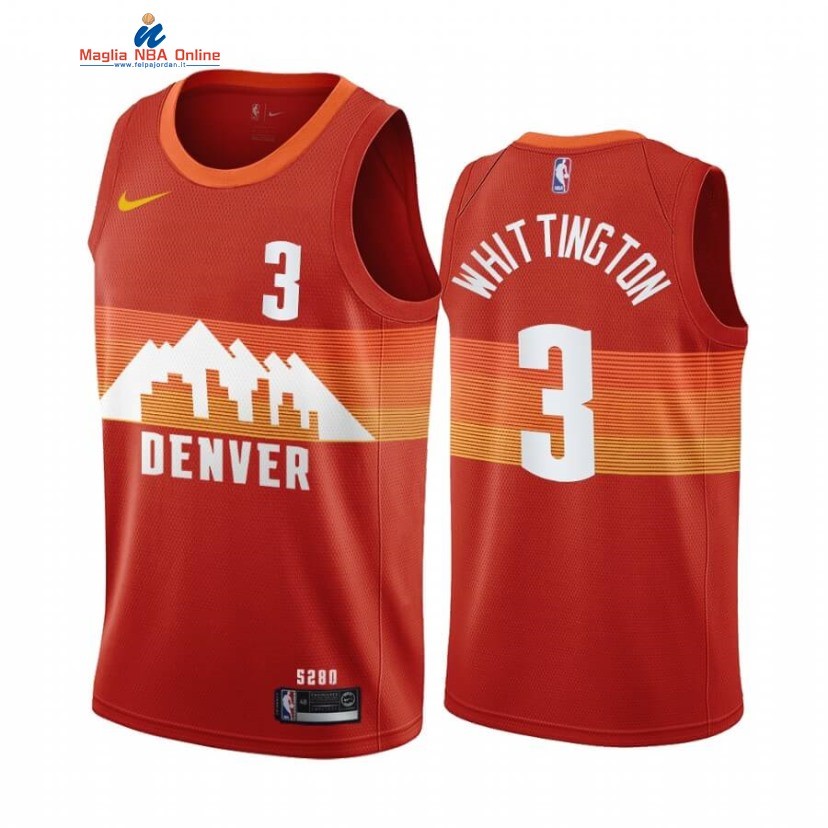 Maglia NBA Nike Denver Nuggets #3 Greg Whittington Arancia Città 2020-21 Acquista