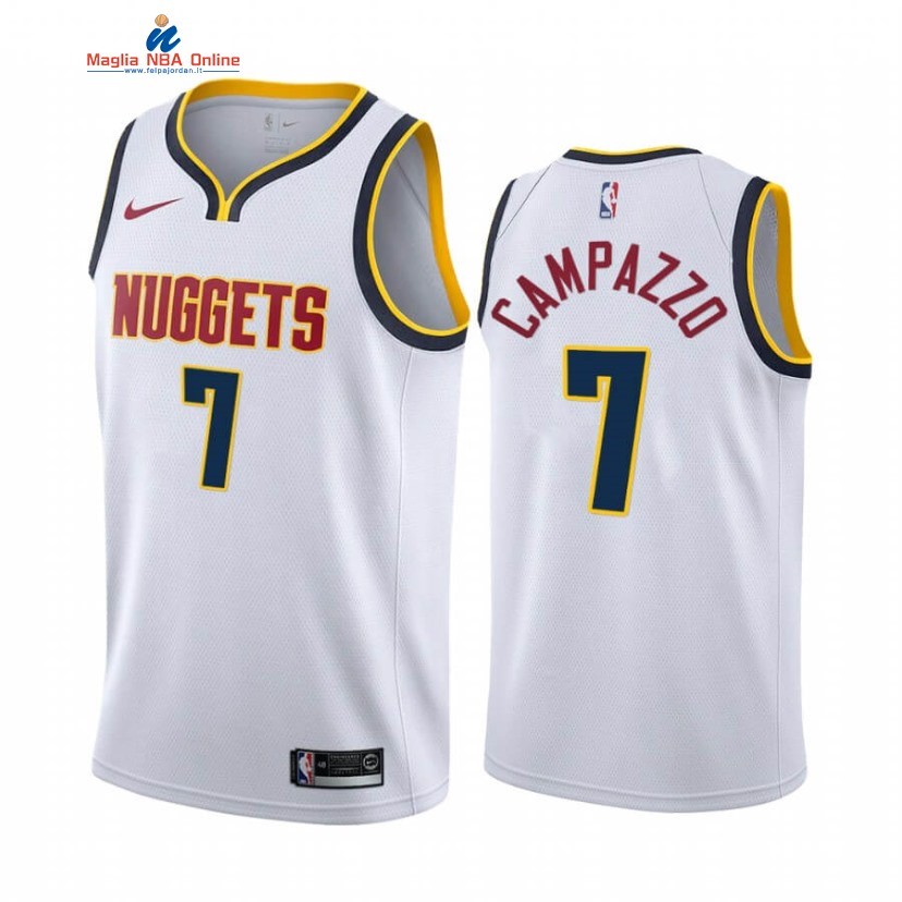 Maglia NBA Nike Denver Nuggets #7 Facundo Campazzo Bianco Association 2020-21 Acquista