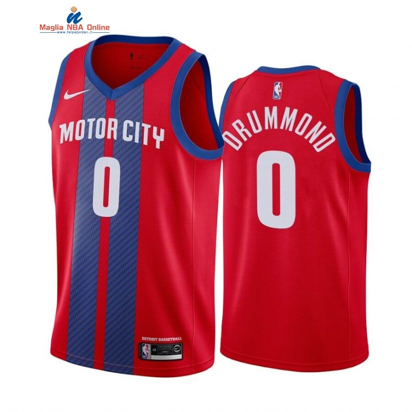 Maglia NBA Nike Detroit Pistons #0 Andre Drummond Nike Rosso Città 2019-20 Acquista