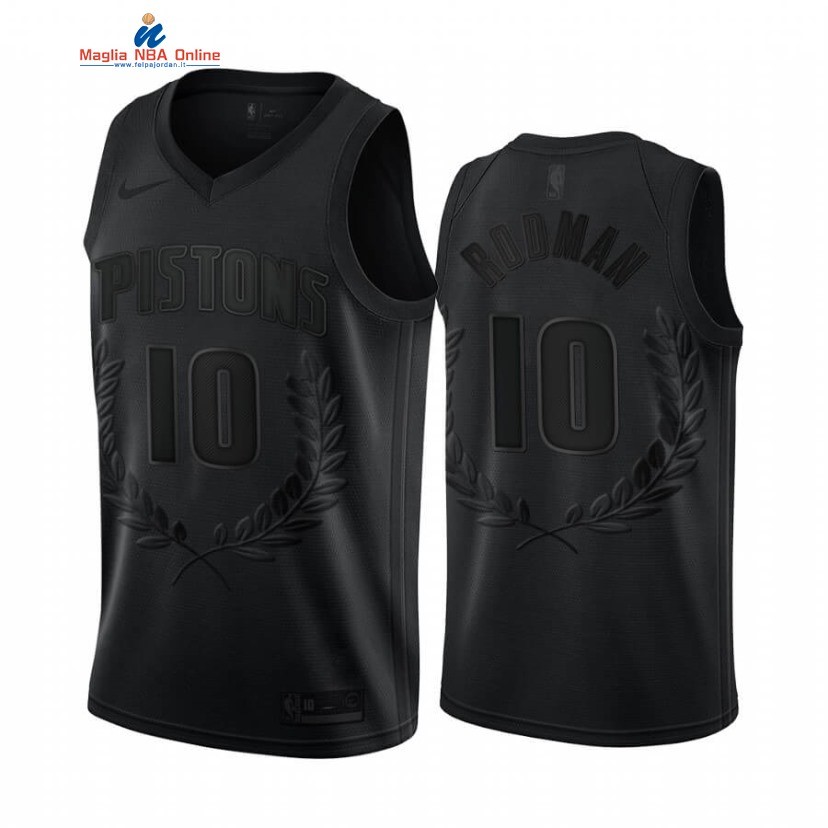 Maglia NBA Nike Detroit Pistons #10 Dennis Rodman Nero 2020 Acquista