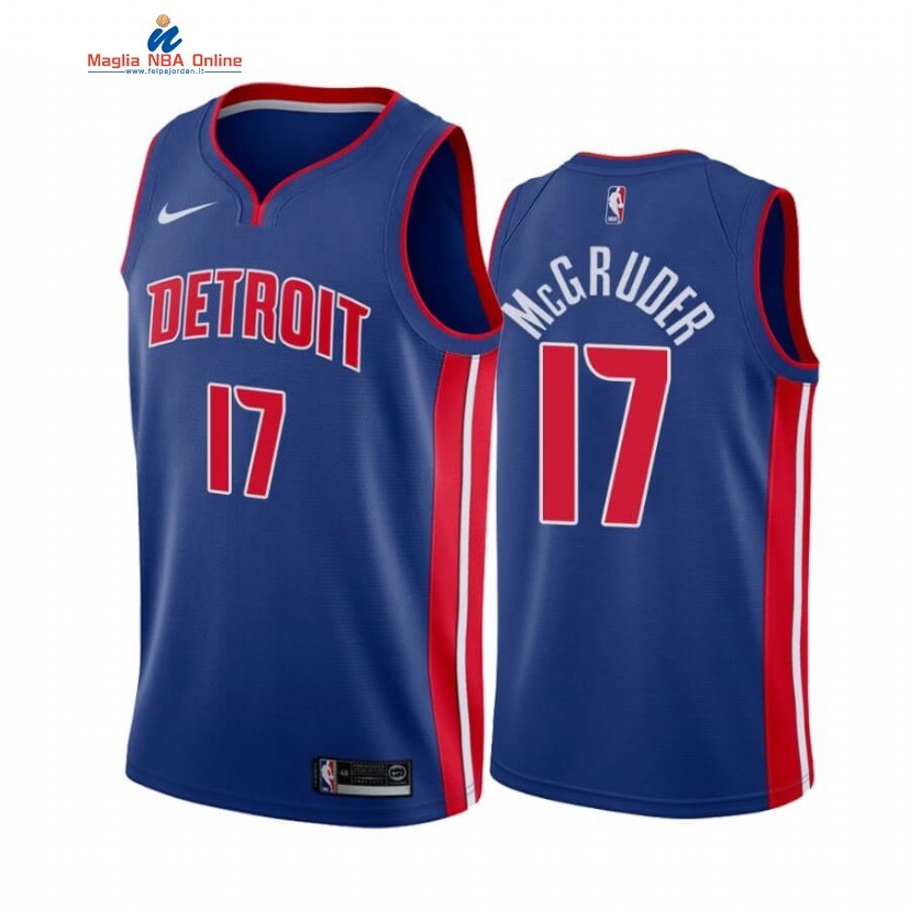 Maglia NBA Nike Detroit Pistons #17 Rodney McGruder Blu Icon 2020-21 Acquista