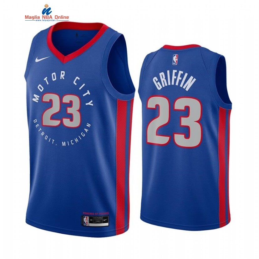 Maglia NBA Nike Detroit Pistons #23 Blake Griffin Nike Blu Città 2020-21 Acquista