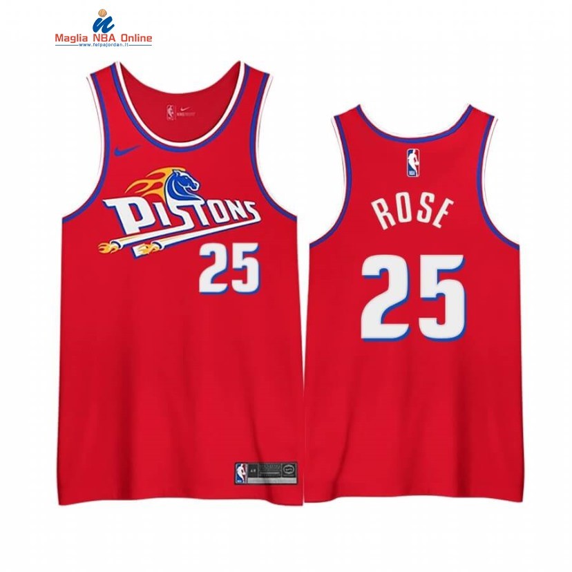 Maglia NBA Nike Detroit Pistons #25 Derrick Rose Nike Rosso Città 2020-21 Acquista