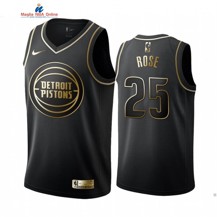 Maglia NBA Nike Detroit Pistons #25 Derrick Rose Oro Edition Acquista