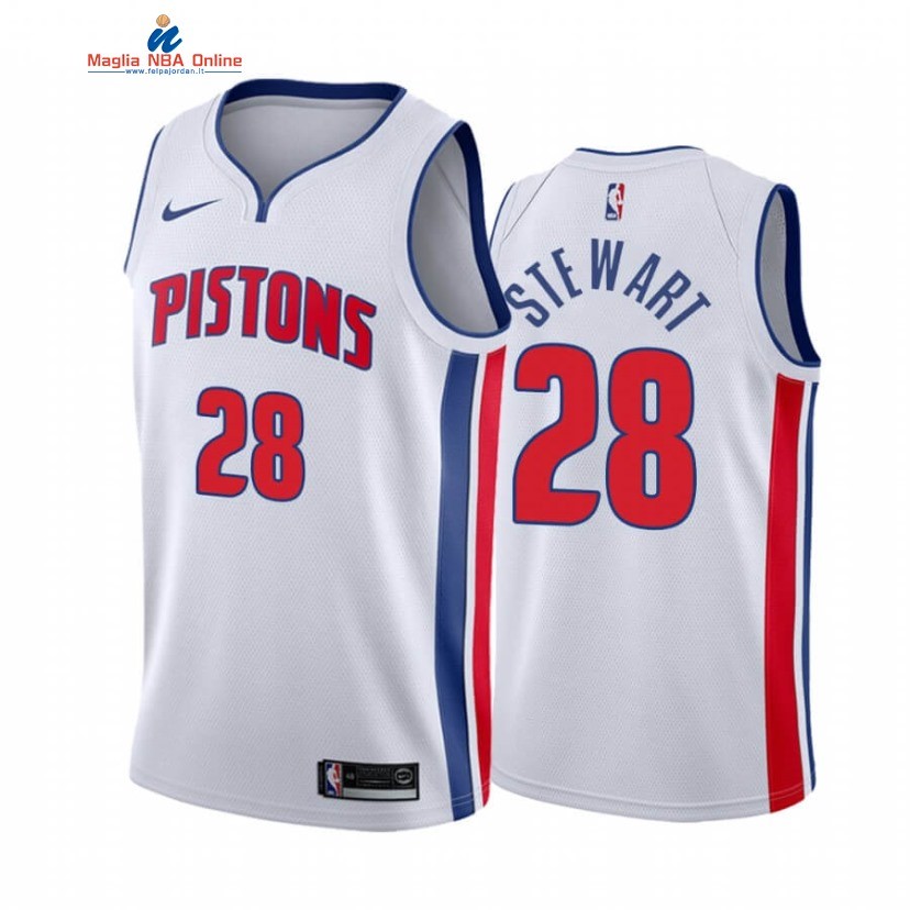 Maglia NBA Nike Detroit Pistons #28 Isaiah Stewart Bianco Association 2020-21 Acquista
