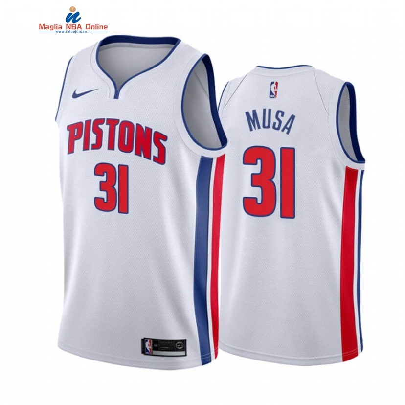 Maglia NBA Nike Detroit Pistons #31 Dzanan Musa Bianco Association 2020-21 Acquista