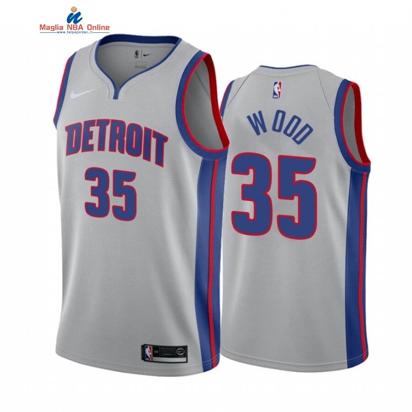 Maglia NBA Nike Detroit Pistons #35 Christian Wood Grigio Statement 2020 Acquista