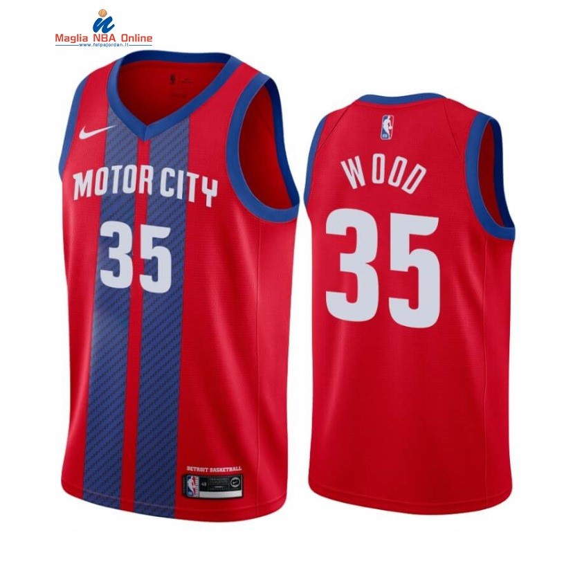 Maglia NBA Nike Detroit Pistons #35 Christian Wood Nike Rosso Città 2019-20 Acquista