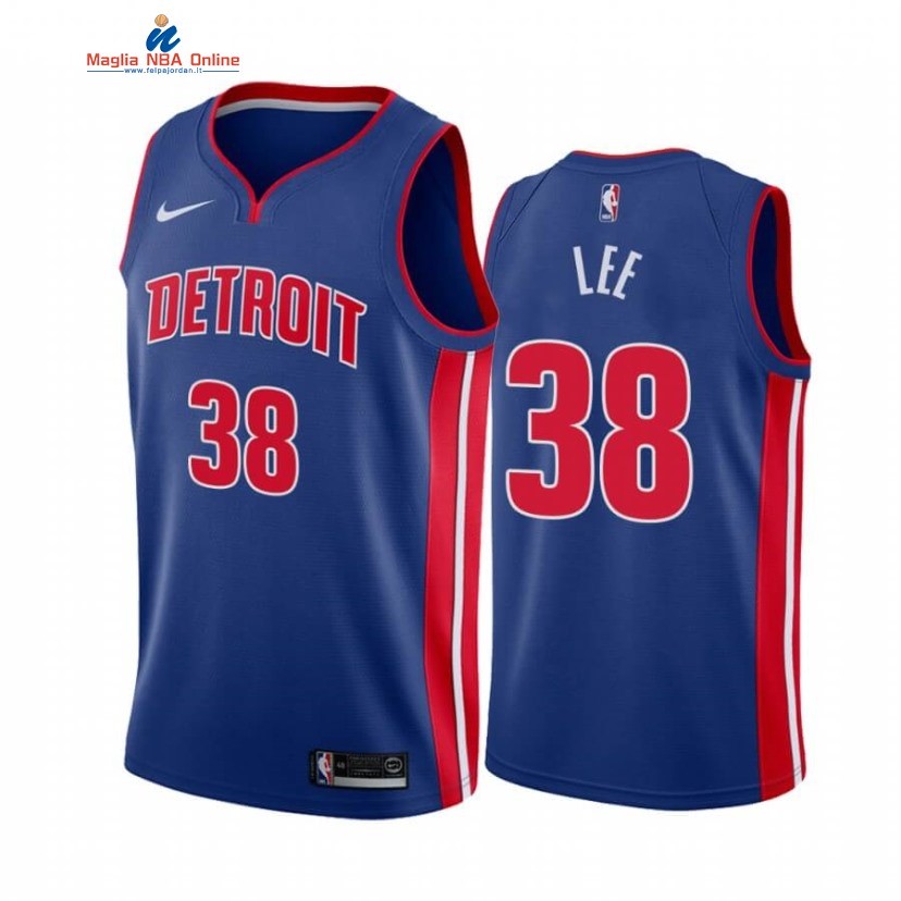 Maglia NBA Nike Detroit Pistons #38 Saban Lee Blu Icon 2020-21 Acquista