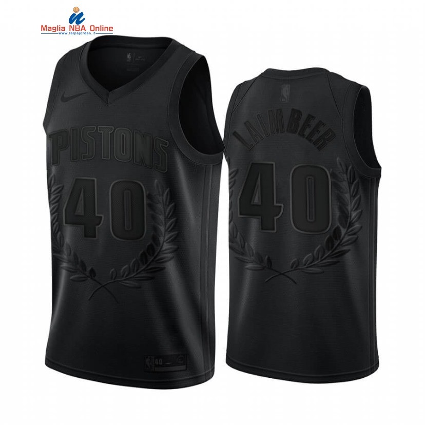 Maglia NBA Nike Detroit Pistons #40 Bill Laimbeer Nero 2020 Acquista