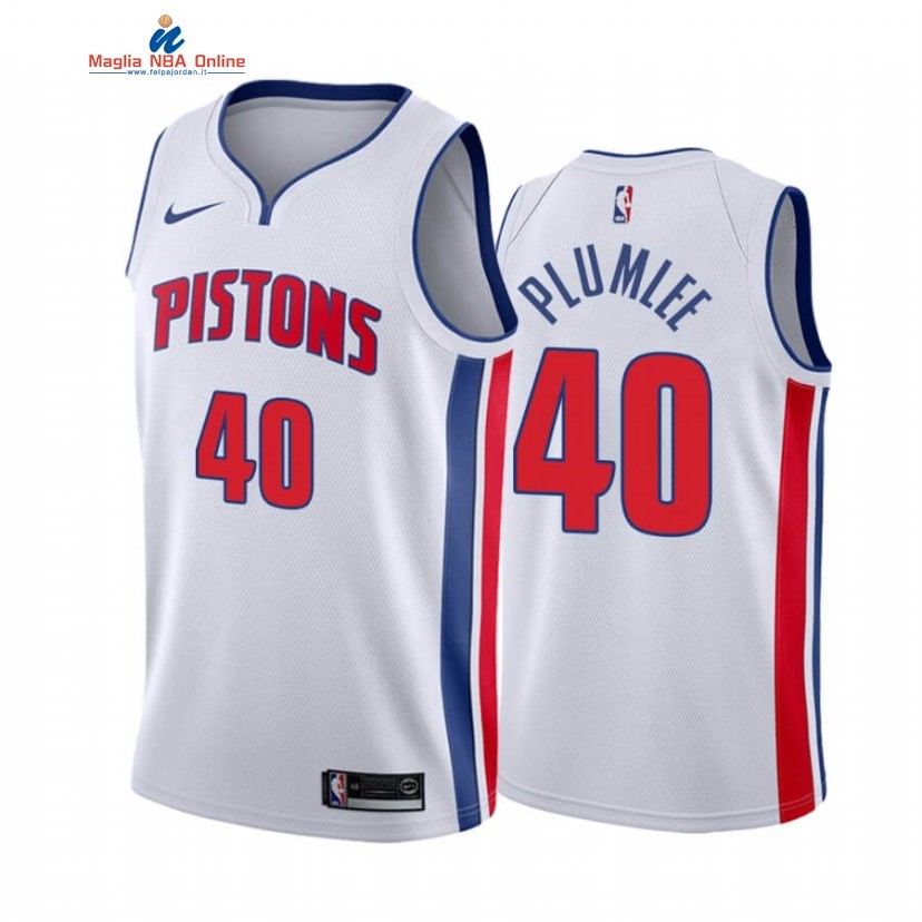 Maglia NBA Nike Detroit Pistons #40 Marshall Plumlee Bianco Association 2020-21 Acquista