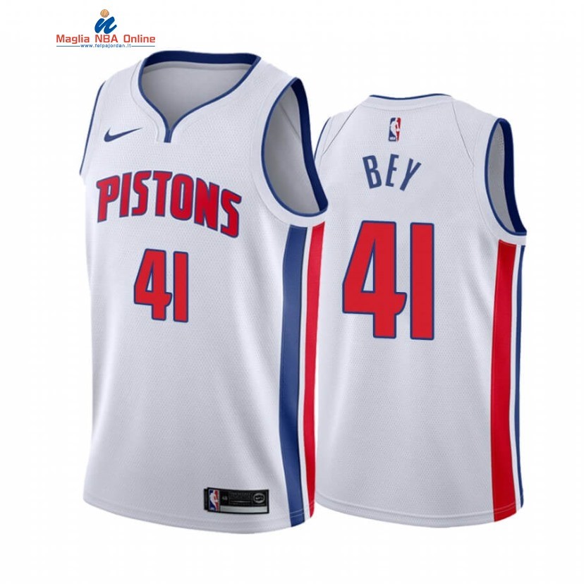 Maglia NBA Nike Detroit Pistons #41 Saddiq Bey Bianco Association 2020-21 Acquista