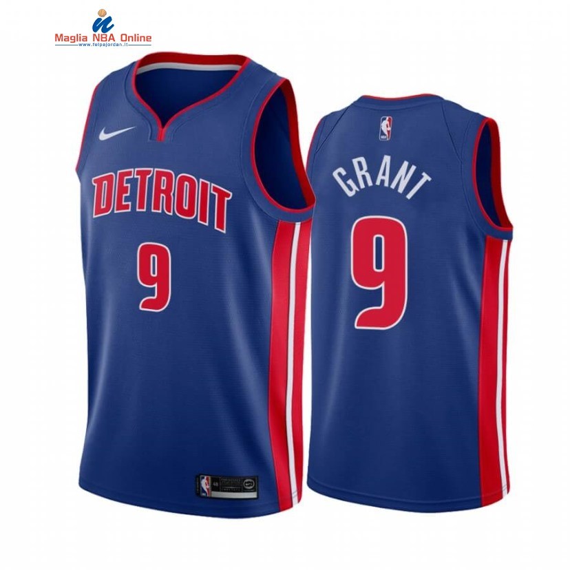 Maglia NBA Nike Detroit Pistons #9 Jerami Grant Blu Icon 2020-21 Acquista