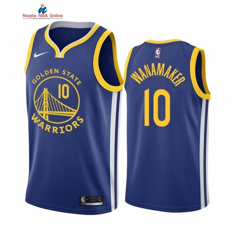 Maglia NBA Nike Golden State Warriors #10 Bradley Wanamaker Blu Icon 2020-21 Acquista