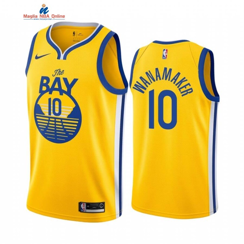 Maglia NBA Nike Golden State Warriors #10 Bradley Wanamaker Giallo Statement 2020-21 Acquista