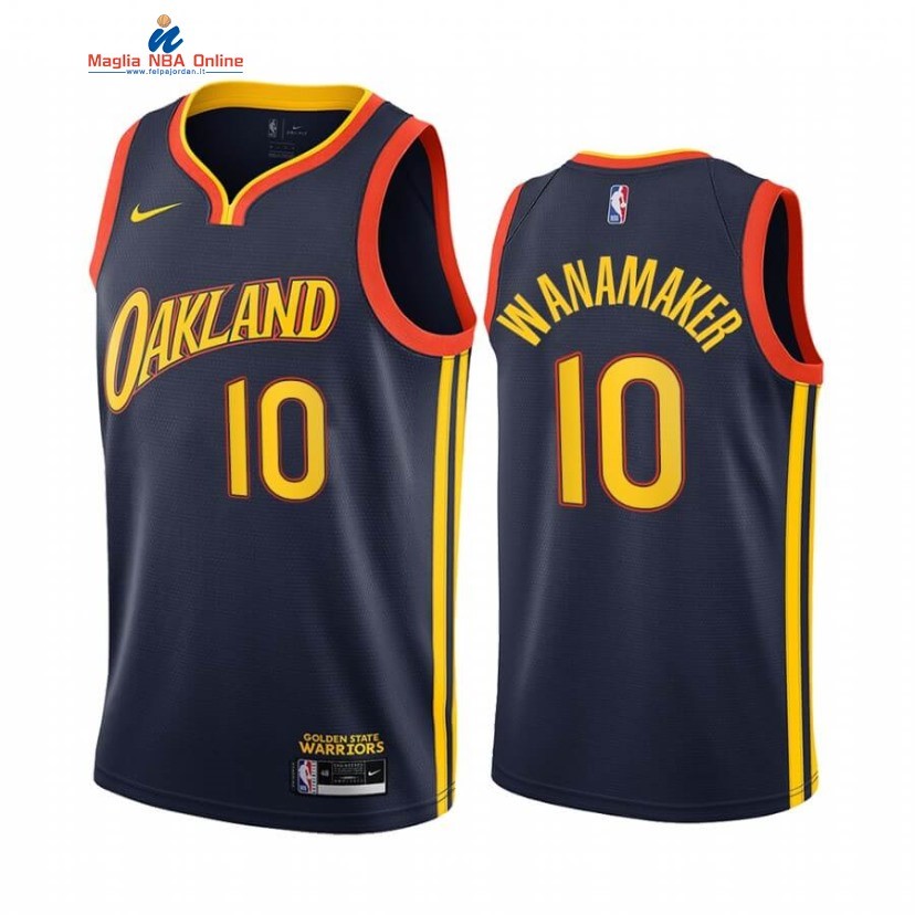 Maglia NBA Nike Golden State Warriors #10 Bradley Wanamaker Marino Città 2020-21 Acquista