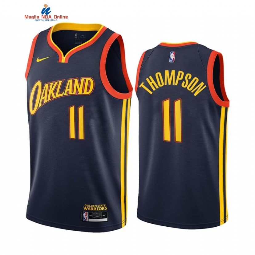 Maglia NBA Nike Golden State Warriors #11 Klay Thompson Marino Città 2020-21 Acquista