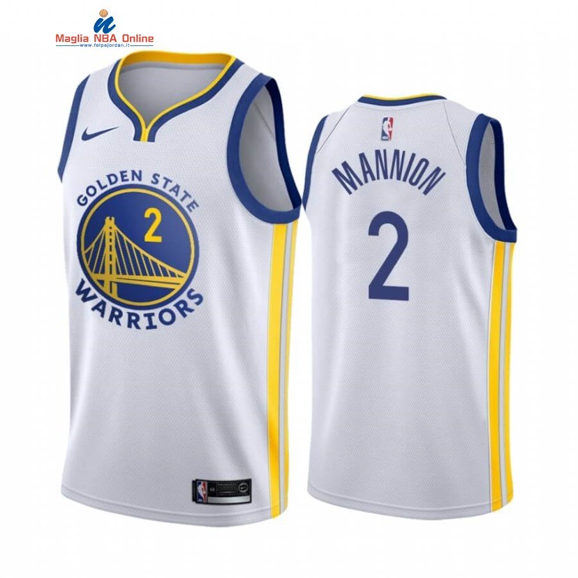 Maglia NBA Nike Golden State Warriors #2 Nico Mannion Bianco Association 2020-21 Acquista