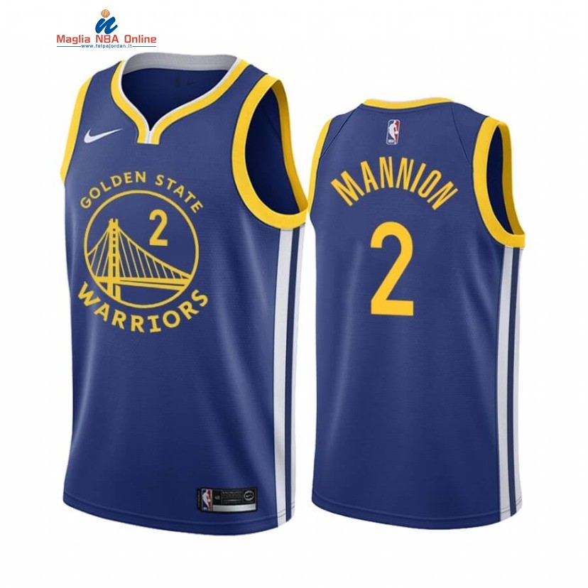 Maglia NBA Nike Golden State Warriors #2 Nico Mannion Blu Icon 2020-21 Acquista