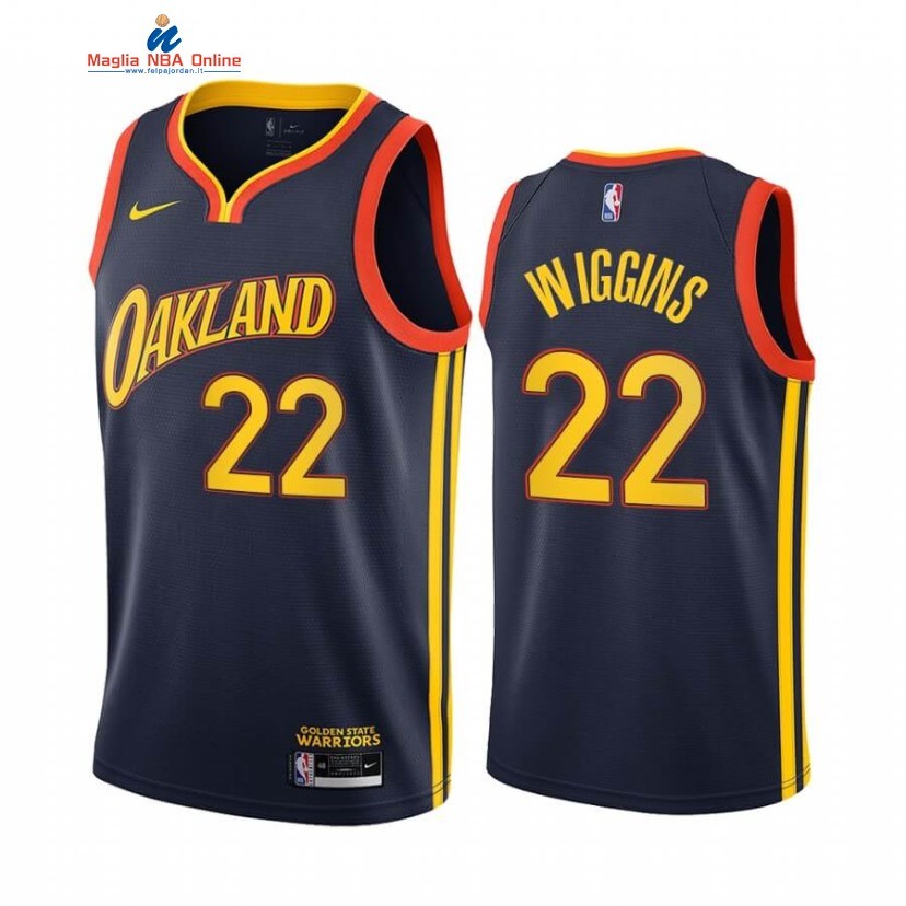 Maglia NBA Nike Golden State Warriors #22 Andrew Wiggins Marino Città 2020-21 Acquista