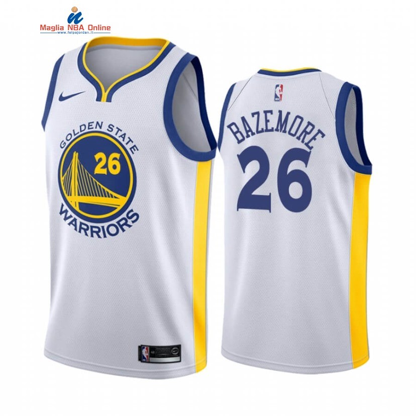 Maglia NBA Nike Golden State Warriors #26 Kent Bazemore Bianco Association 2020-21 Acquista