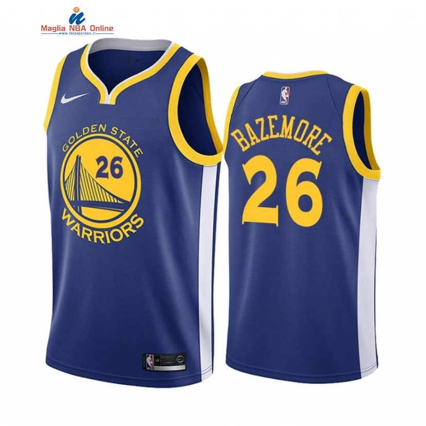 Maglia NBA Nike Golden State Warriors #26 Kent Bazemore Blu Icon 2020-21 Acquista