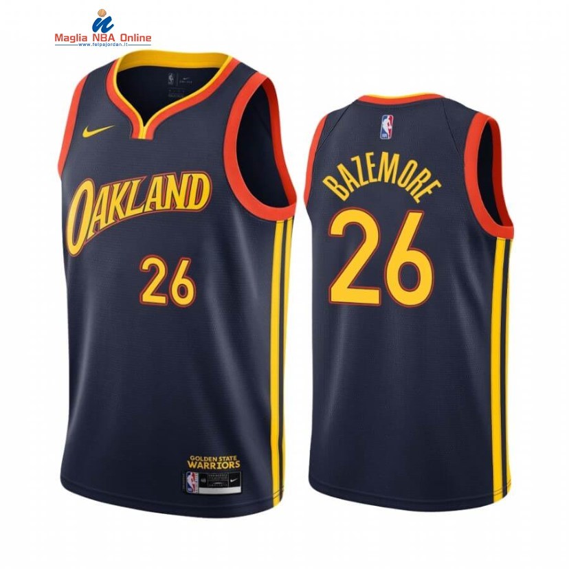 Maglia NBA Nike Golden State Warriors #26 Kent Bazemore Marino Città 2020-21 Acquista