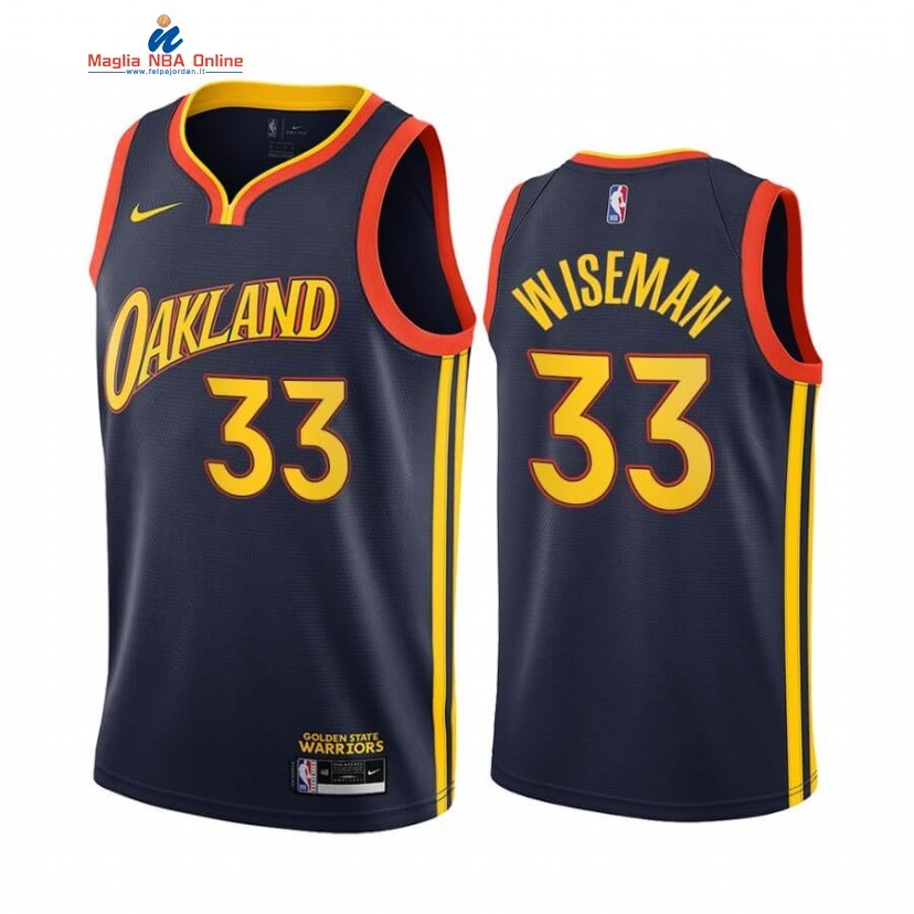 Maglia NBA Nike Golden State Warriors #33 James Wiseman Marino Città 2020-21 Acquista