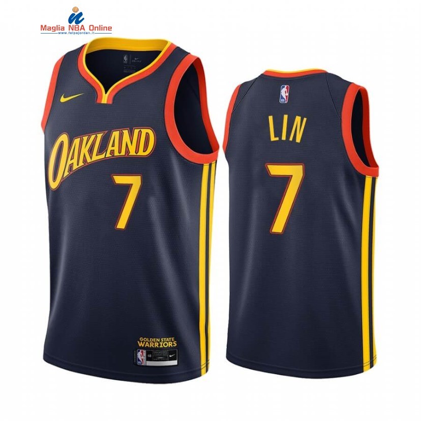 Maglia NBA Nike Golden State Warriors #7 Jeremy Lin Marino Città 2020-21 Acquista