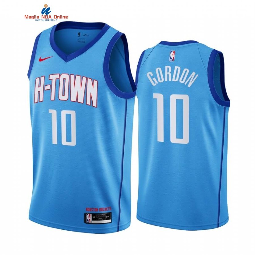 Maglia NBA Nike Houston Rockets #10 Eric Gordon Blu Città 2020-21 Acquista