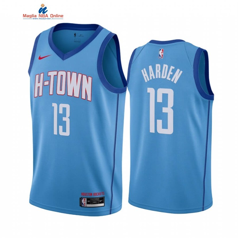 Maglia NBA Nike Houston Rockets #13 James Harden Blu Città 2020-21 Acquista