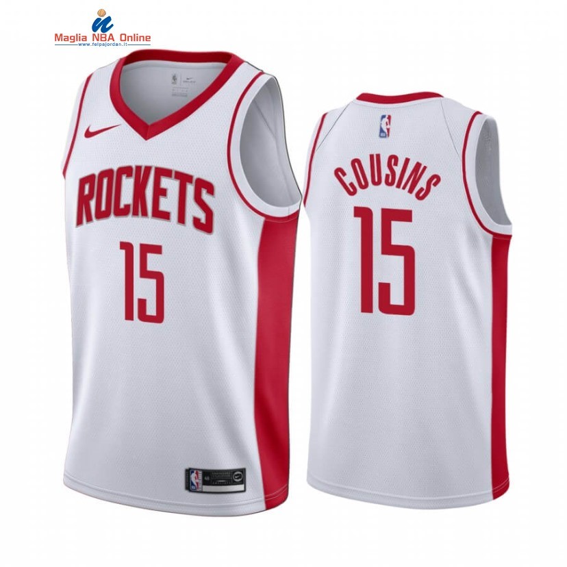 Maglia NBA Nike Houston Rockets #15 DeMarcus Cousins Bianco Association 2020-21 Acquista