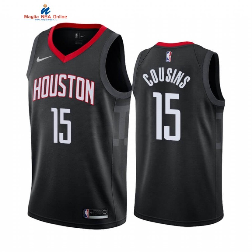Maglia NBA Nike Houston Rockets #15 DeMarcus Cousins Nero Statement 2020-21 Acquista