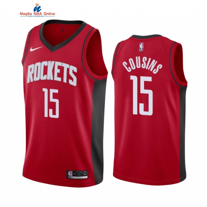 Maglia NBA Nike Houston Rockets #15 DeMarcus Cousins Rosso Icon 2020-21 Acquista