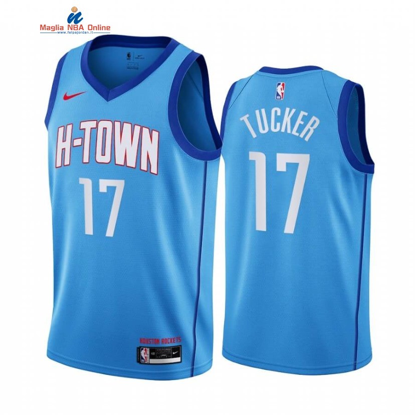 Maglia NBA Nike Houston Rockets #17 P.J. Tucker Blu Città 2020-21 Acquista