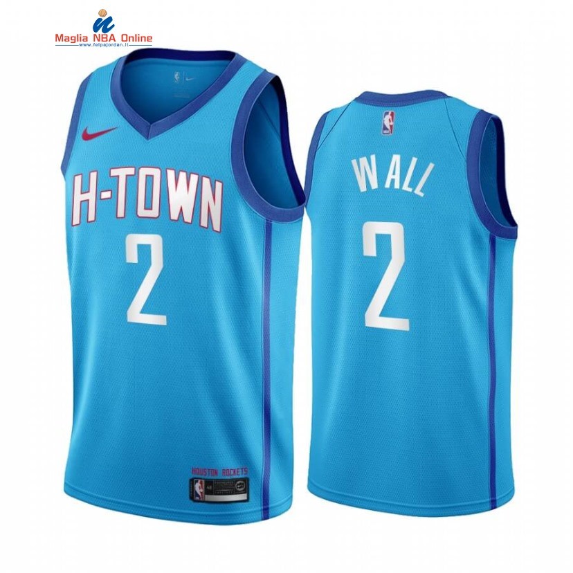 Maglia NBA Nike Houston Rockets #2 John Wall Blu Città 2020-21 Acquista