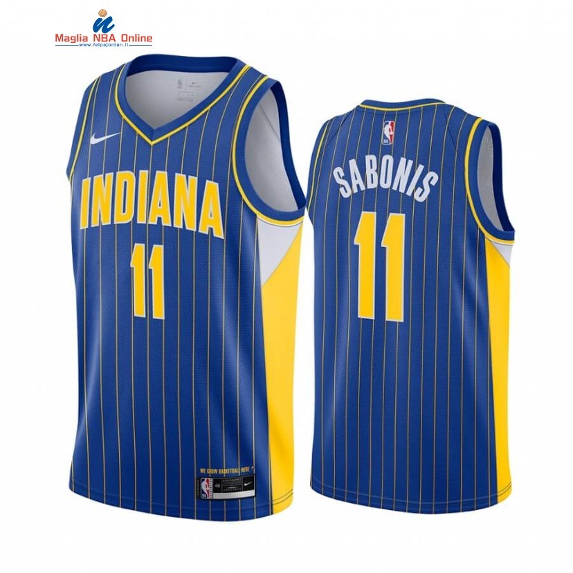 Maglia NBA Nike Indiana Pacers #11 Domantas Sabonis Nike Blu Città 2020-21 Acquista