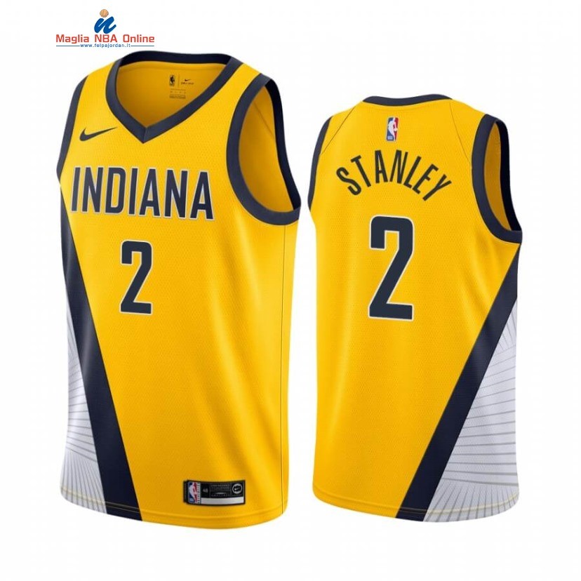 Maglia NBA Nike Indiana Pacers #2 Cassius Stanley Giallo Statement 2020-21 Acquista