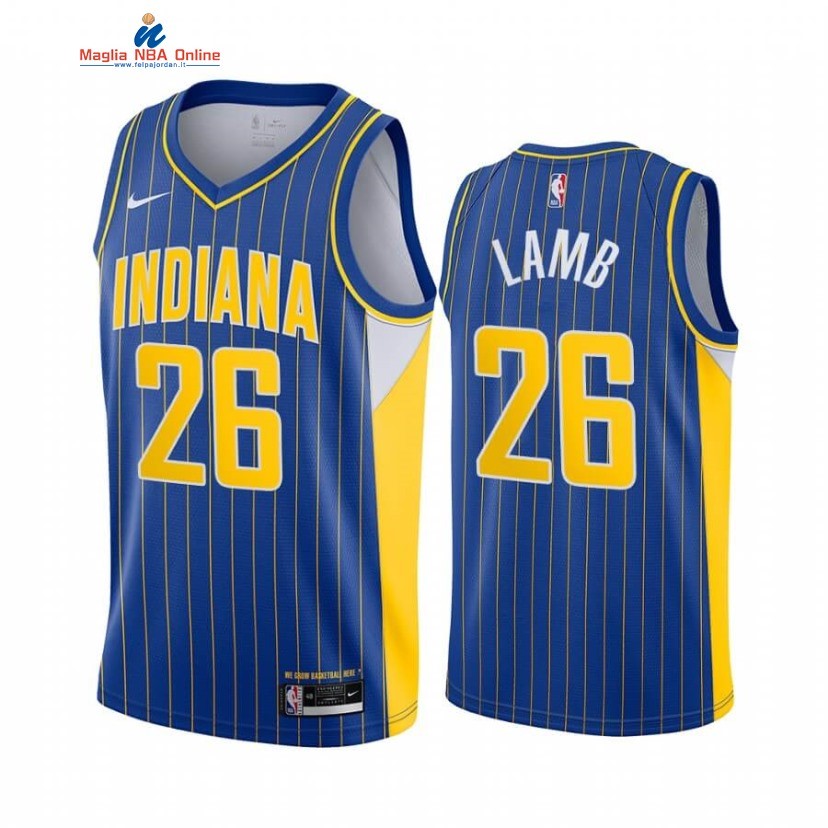 Maglia NBA Nike Indiana Pacers #26 Jeremy Lamb Nike Blu Città 2020-21 Acquista