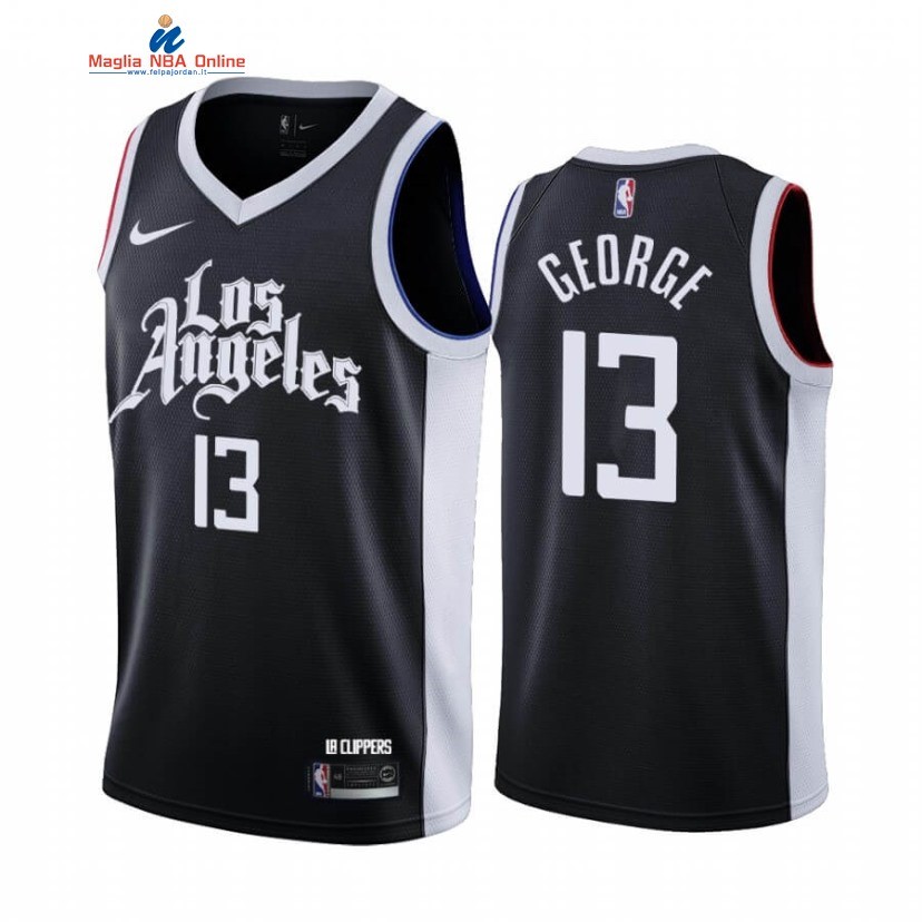 Maglia NBA Nike Los Angeles Clippers #13 Paul George Nero Città 2020-21 Acquista